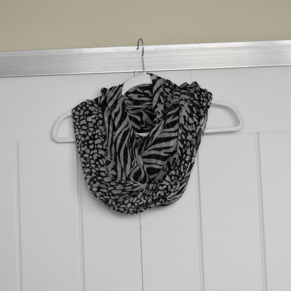 Zebra/cheetah print infinity scarf